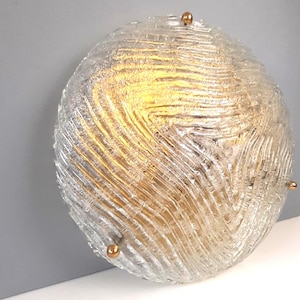 XL-HILLEBRAND Plafondlamp/ 50 cm/ Enorm ijsglas, vlak gemonteerd