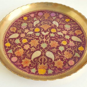 Vintage brass bowl Morocco, brass bowl oriental 70s