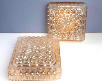 Par de apliques de cristal ámbar / Lámparas de techo alemanas de los años 70