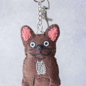 Custom Felt French Bulldog Keychain | Dog Mom Gift
