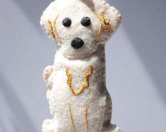 Chaveiro personalizado de feltro com Golden Retriever | Presente para amantes de cães | Presente de Dia dos Namorados