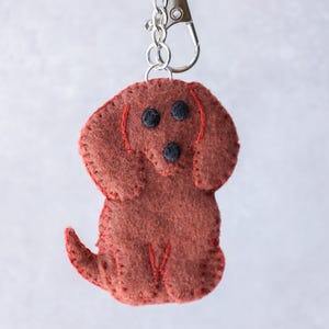 Custom Felt Dog Keychain for Dachshund | Gift for Dachshund Parents | Purse Charm | Keychain Charm | Christmas Ornament |