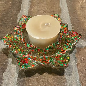 Resin Lotus Flower Candle Holder/ Resin Candle Holder