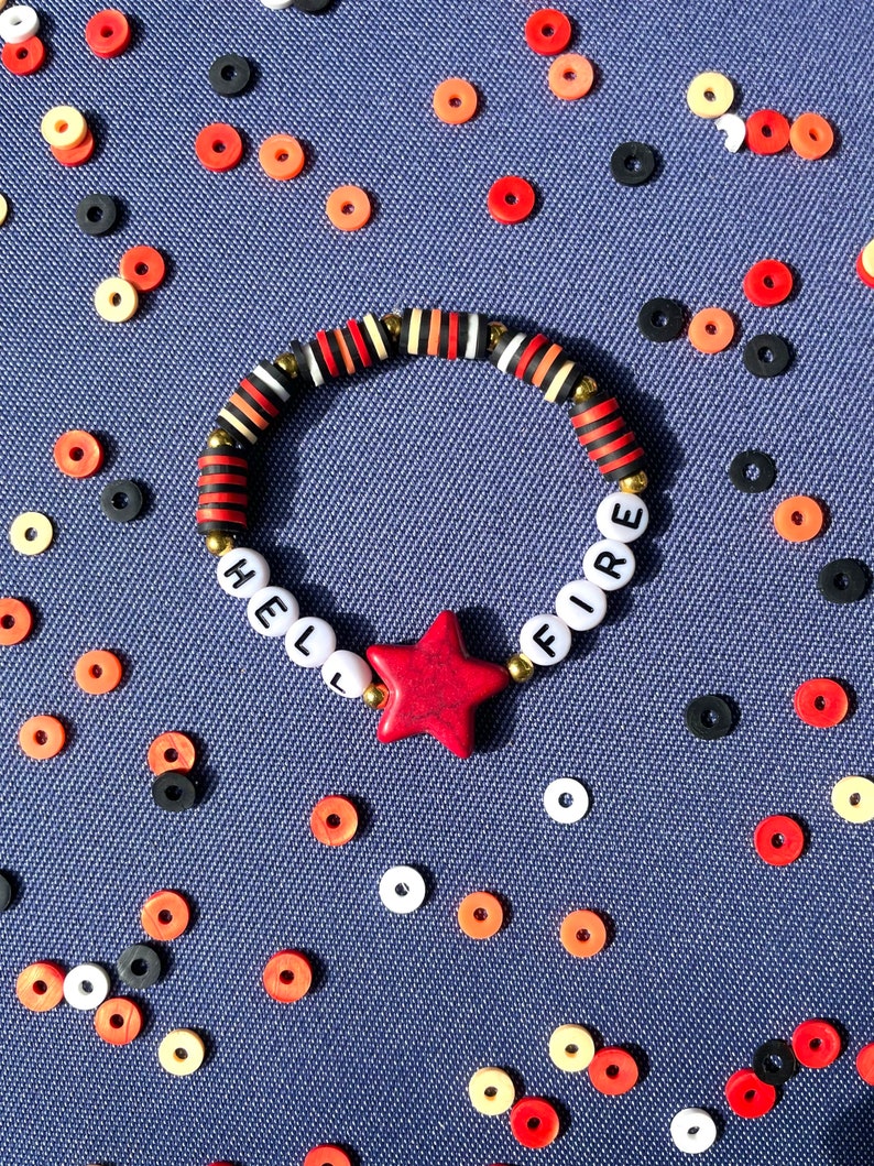 Stranger Things Hellfire Bracelet Clay Beads ST4 Etsy UK