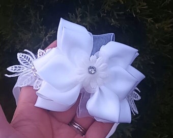 baptism headband , christening headband , white headband ,