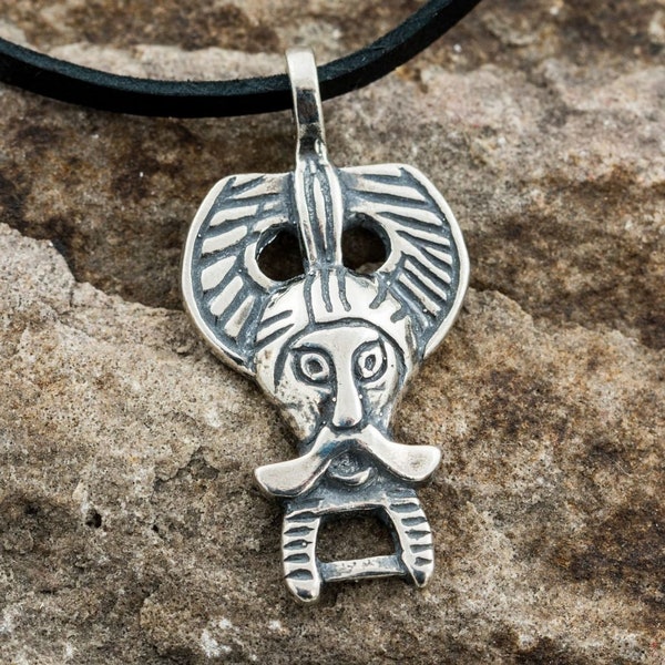 Silver Odin Pendant - Ribe Denmark Design, AG 925, Unique Norse Jewelry