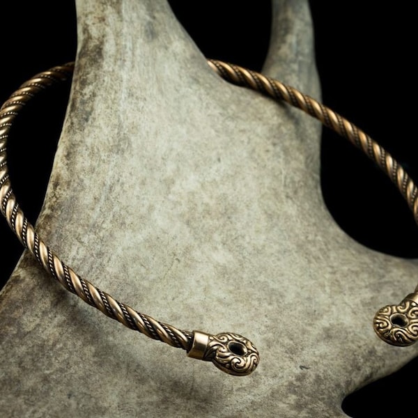 Celtic Chieftain Bronze Torc Necklace - Handcrafted