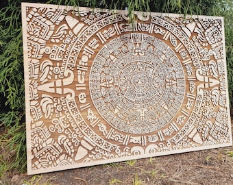 Mayan calendar 2, Aztec calendar, aztec sun stone, aztec carved wall art, mythological art, old gods