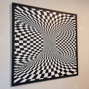 Carved Op art optical ilusion painting Twister image 2
