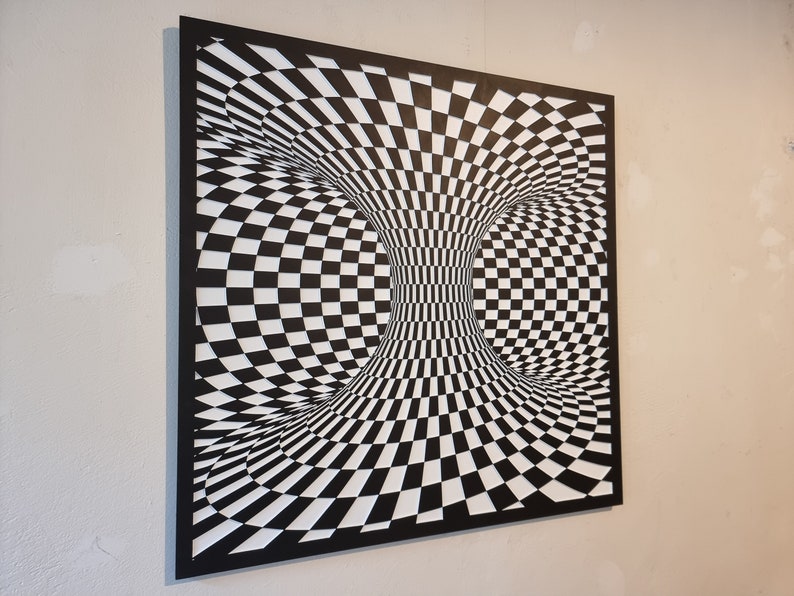 Carved Op art optical ilusion painting Twister image 2