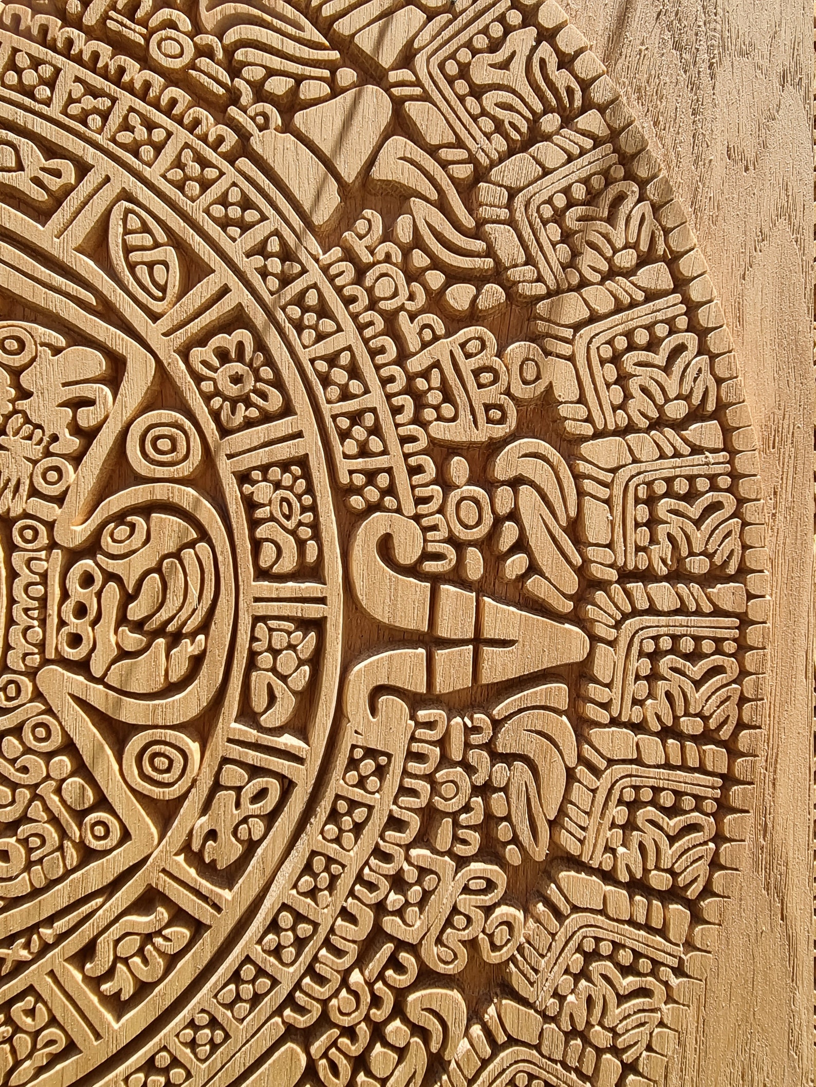 Wooden Aztec Calendar Design Aztec Sun Stone Aztec Carved Etsy