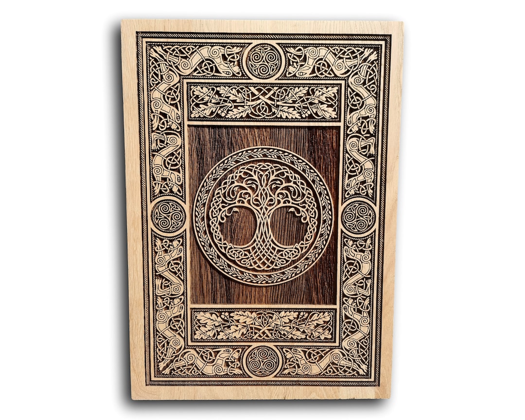 Woodburning Yggdrasil Tree of Life Wall Art, Pyrography Odin Art ...
