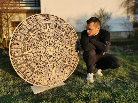 Aztec Calendar With Acrylic Matt Black, Aztec Sun Stone, Aztec Carved Wall  Art, Mythological Art, Old Gods -  Hong Kong