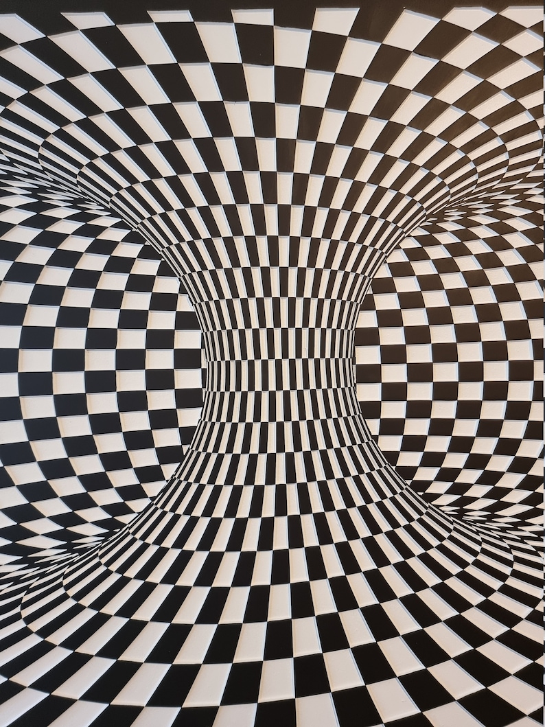 Carved Op art optical ilusion painting Twister image 4