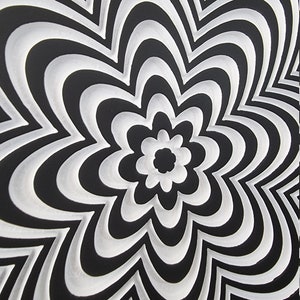 Carved Op art optical ilusion painting Moving chaos image 9