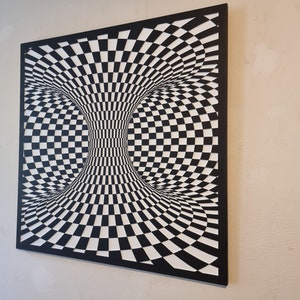 Carved Op art optical ilusion painting Twister image 3