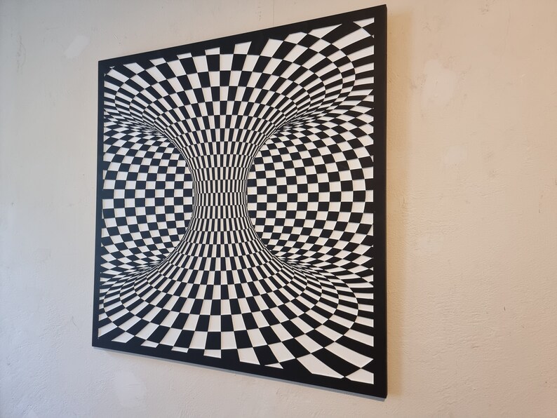 Carved Op art optical ilusion painting Twister image 3