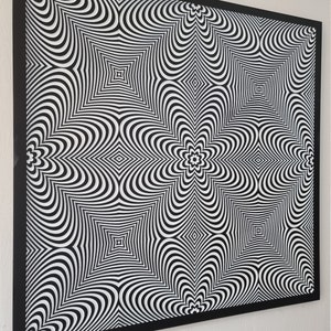 Carved Op art optical ilusion painting Moving chaos image 3