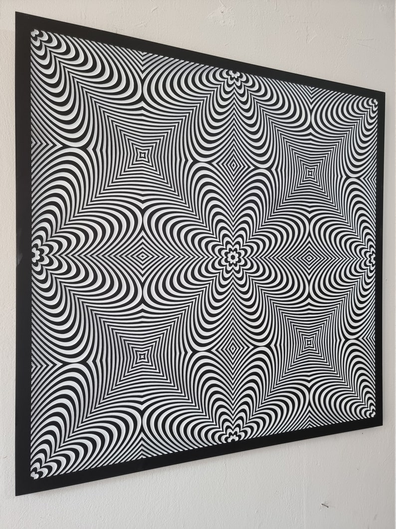 Carved Op art optical ilusion painting Moving chaos image 3