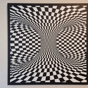 Carved Op art optical ilusion painting Twister image 1