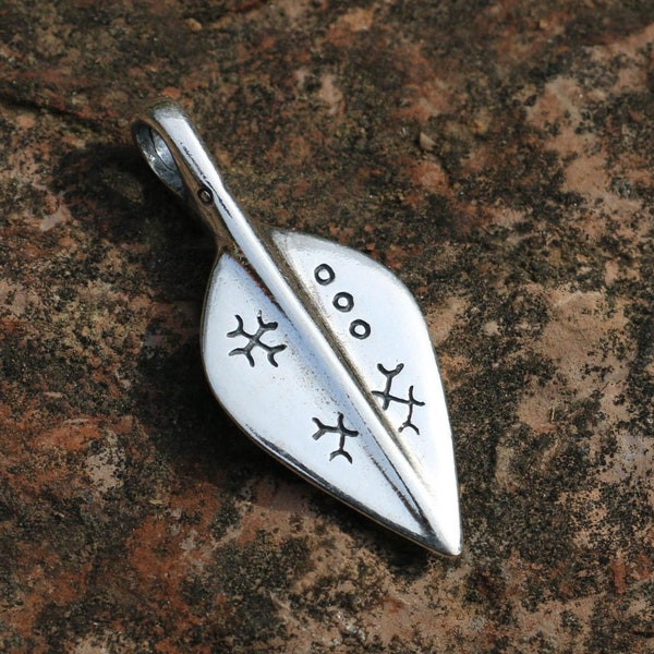 Germanic Spearhead Silver Pendant - Viking Style Handcrafted Charm.