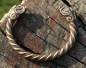 Celtic Boar Bracelet, Bronze Horse Bangle, Celtic Knotwork Jewelry