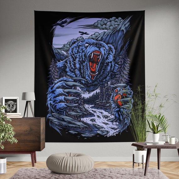 Norse Mythology Bear the Protector of Nature Wall Tapestry Backdrop Etsy