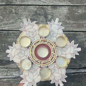 New Diwali Diyas holder handmade Indian Traditional diwali deepak holder candle holder Ethnic Home Decor Diwali thali for Diwali Puja