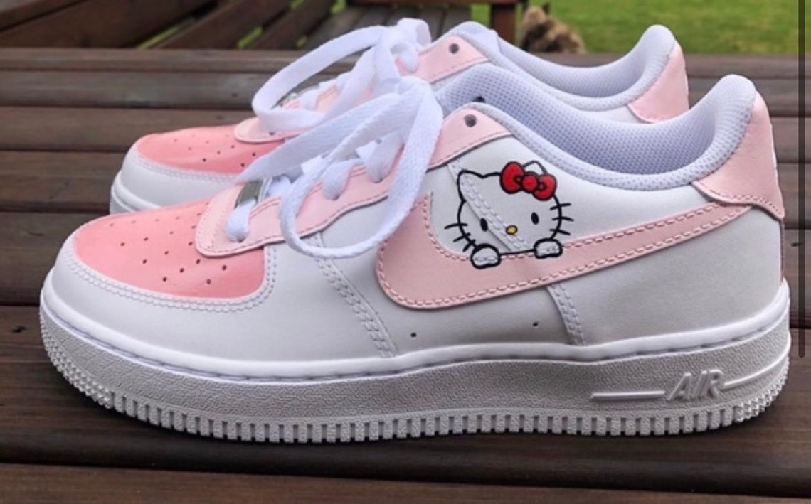 Custom Nike Hello Kitty Shoes Custom Nike Air Force 1's | Etsy