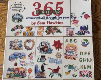 365 Cross Stitch Designs/ American School of needlework/ vintage cross stitch book