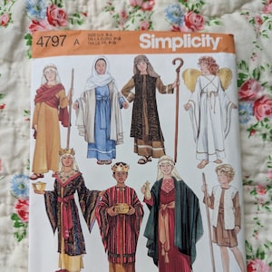 Simplicity 4797 / S4797 / Children&#39;s Biblical Clothing Costume Pattern / Size S-L Kid&#39;s Bible Cosplay