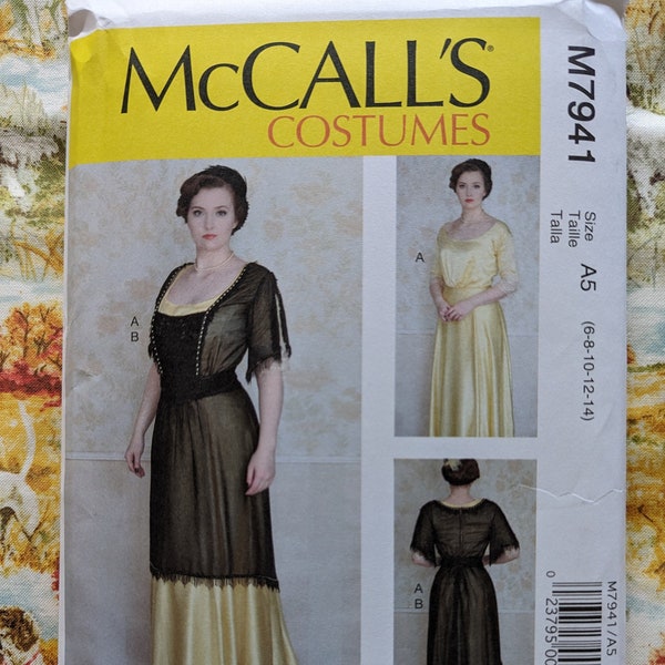 McCall's Costume Pattern / McCall's M7941 / Titanic Style Dress / Edwardian Evening Dress Pattern