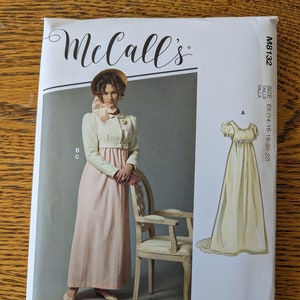McCalls M8132 / Pride and Prejudice Dress Pattern / Regency Cosplay /Historic Dress Pattern size 6-14/ Jane Austen dress