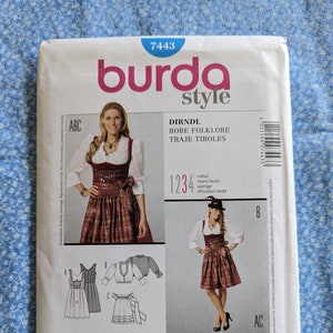 Dirndl Dress Pattern / Octoberfest Outfit / Burda 7443 / Burda Dirndl Pattern
