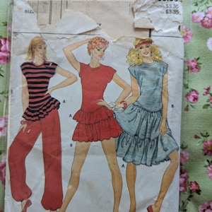 Butterick 4408/ Vintage Shirt, Skirt and pants. Pattern from 1980s/Vintage 1980s/ Butterick 4408