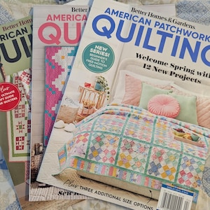 Quilting Magazines Set of Three / American Patchwork & Quilting Magazine / December 2024, Feb. April  2025 issues.