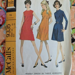 McCall&#39;s 9335/ Vintage  Dress Pattern from 1968/Vintage 1968 McCall&#39;s dress pattern