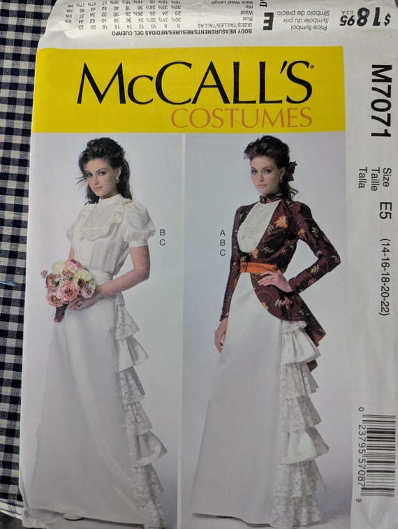 Mccall's 7071 Costume Pattern M7071 Ladies Size 14-22 / Victorian Wedding  Dress Pattern/ M7071/ Ruffled Bustle Dress Pattern - Etsy