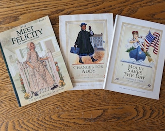 Set med tre böcker om American Girl / Addy, Felicity och Molly / American Girl Books