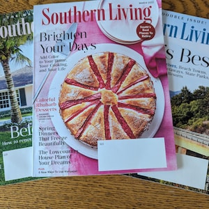 Set of three Southern Living magazines/ Crafts and Decor And Cooking magazines/ January -April Southern Living magazines