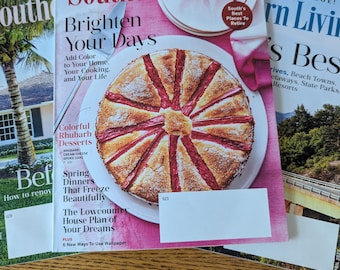 Set of three Southern Living magazines/ Crafts and Decor And Cooking magazines/ January -April Southern Living magazines