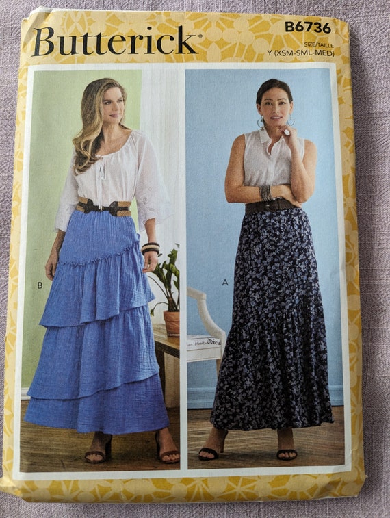 Butterick B6736/new Butterick Skirt Pattern/ Prairie Style Tiered