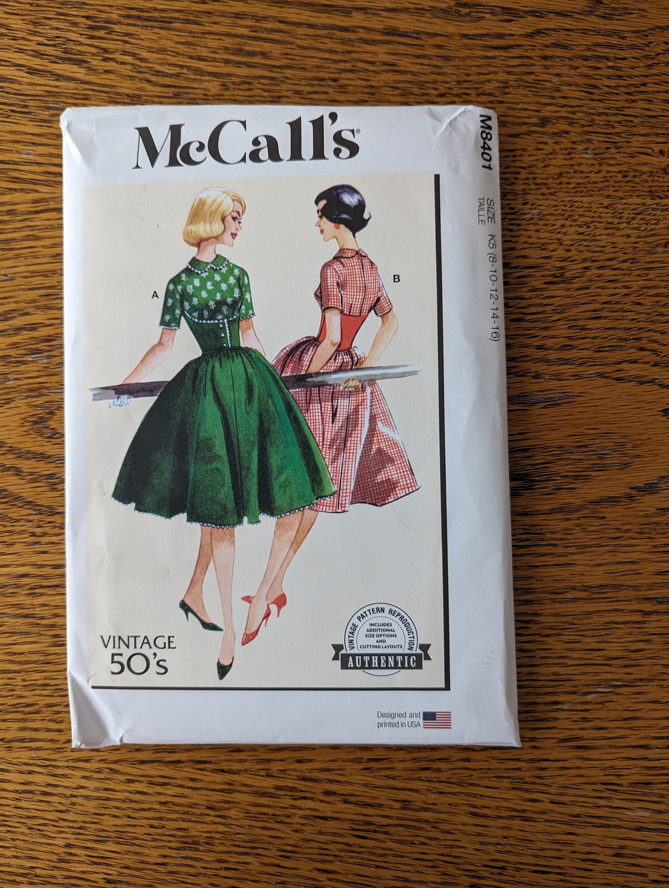 マッコール 8401/ M8401/ レトロ 1950 年代ドレス パターン - Etsy 日本