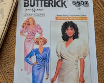 Butterick 6807 Retro Pattern/ Butterick Wrap Dress pattern/ Vintage sewing pattern