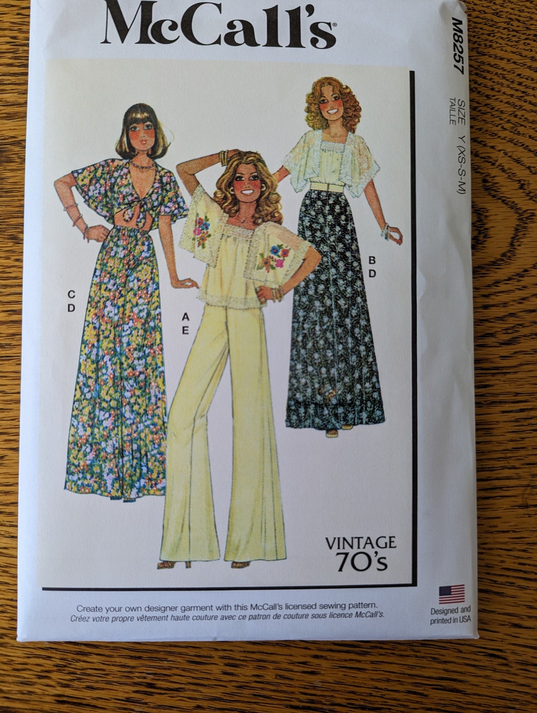 Mccall's 8257/ Vintage 1970s Pattern Re-issue / Mccalls M8257 / Mod ...