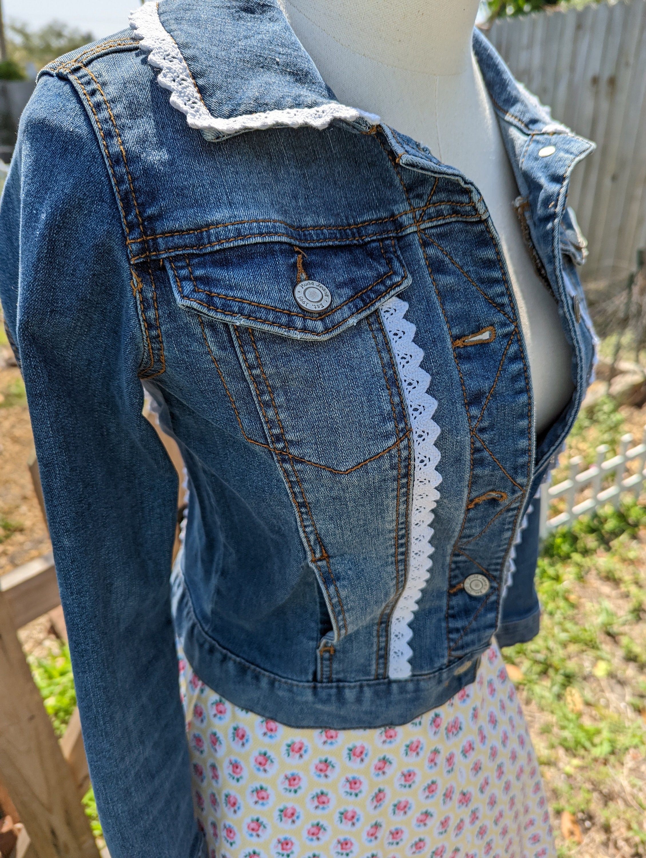 Jean Jacket With Gunne Sax Details / Back to School Clothes