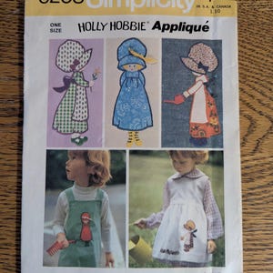 Holly Hobbie Applique Pattern vintage 1974/Simplicity 6258 vintage pattern/ Prairie applique pattern