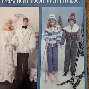Książka do robienia na drutach dla Barbie, sztuka czasu wolnego, garderoba dla lalek ślubnych i na miesiąc miodowy, ulotka do robienia na drutach dla Barbie i Kena
