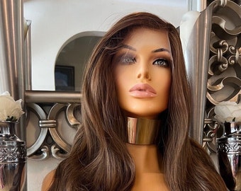 Brown Lace Front Wig Ombré Auburn Brown Wig Bodywave