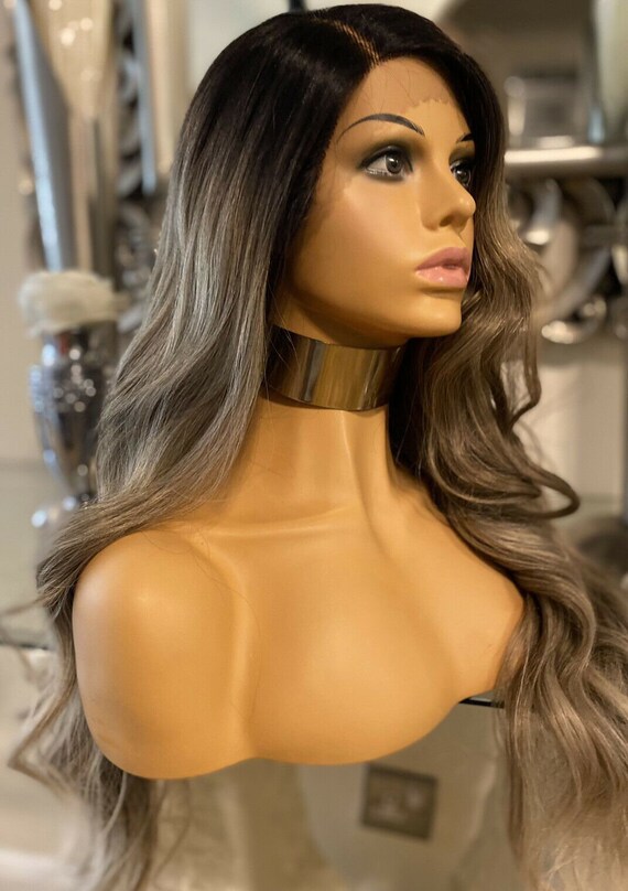 Brown Blonde Lace Front Side Part Wig Ombré Ash Blonde Wig - Etsy UK Brown Blonde Lace Front Side Part Wig Ombré Ash Blonde Wig - Etsy UK